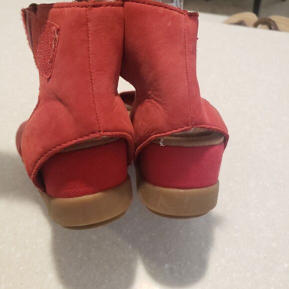 Earth Origins Cadence Carolina Sandal Womens 6.5 Leather Ankle Wrap Boho Red - Picture 6 of 8